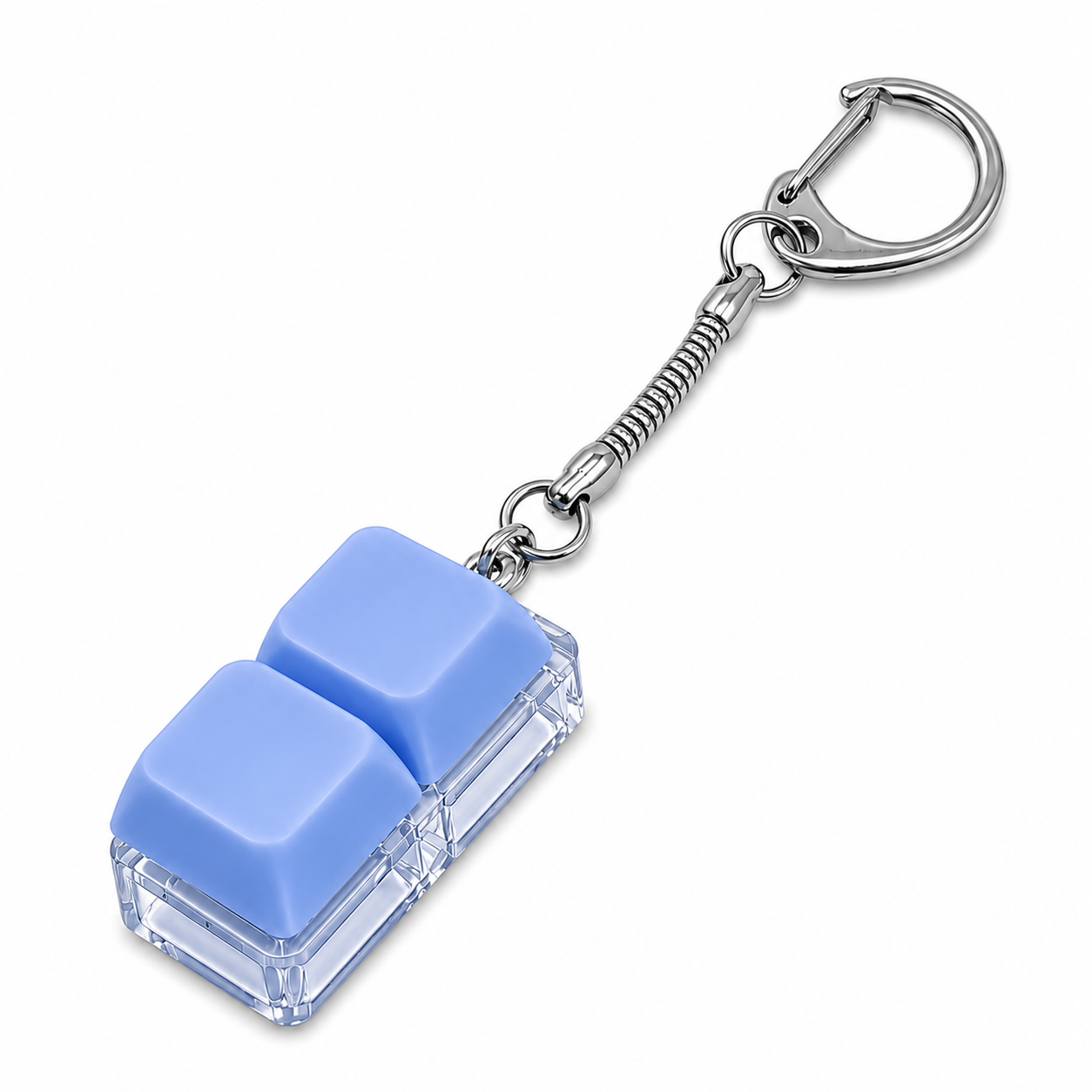 Custom Logo Keyboard Fidget Toy Key Chain with LED Light - Double