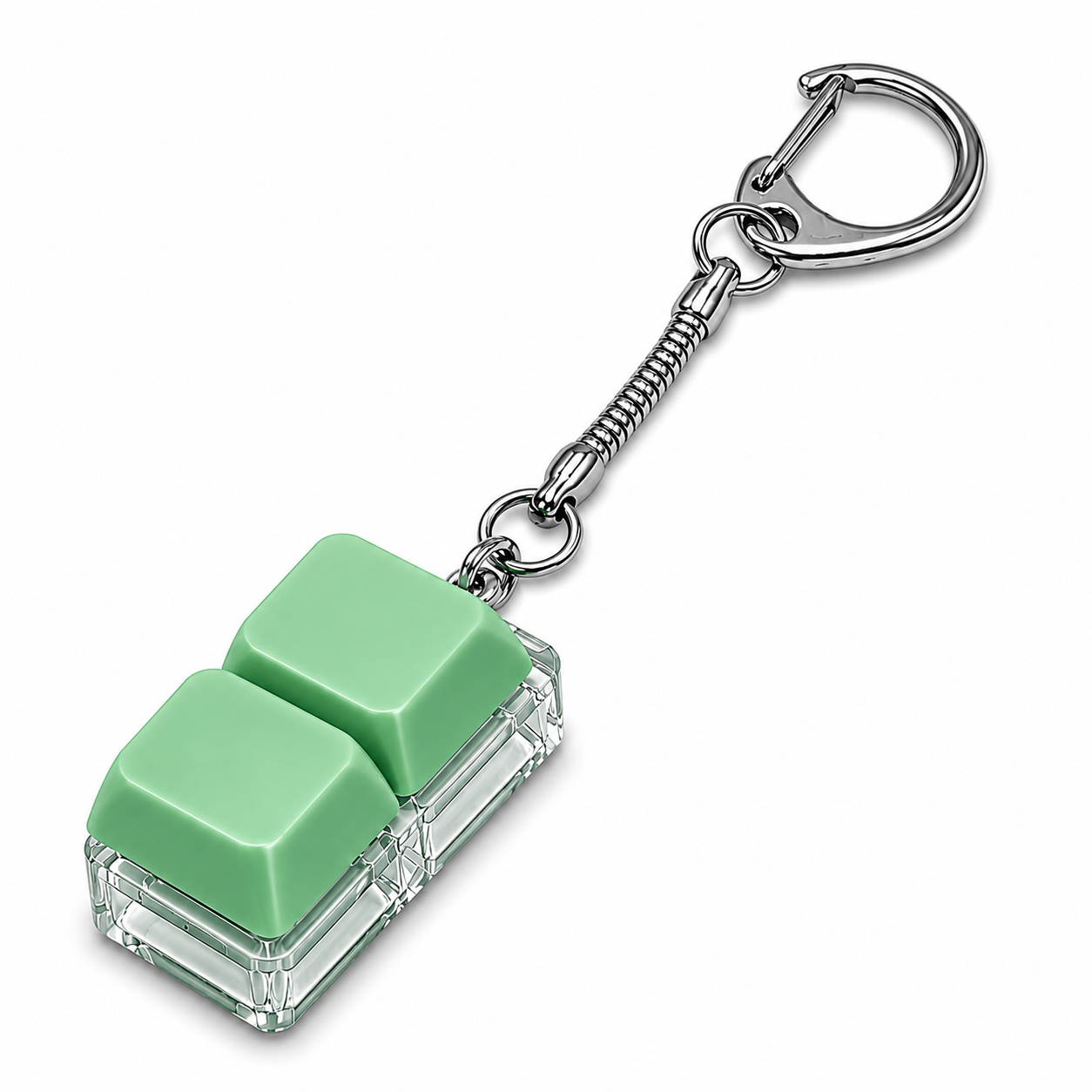 Custom Logo Keyboard Fidget Toy Key Chain with LED Light - Double
