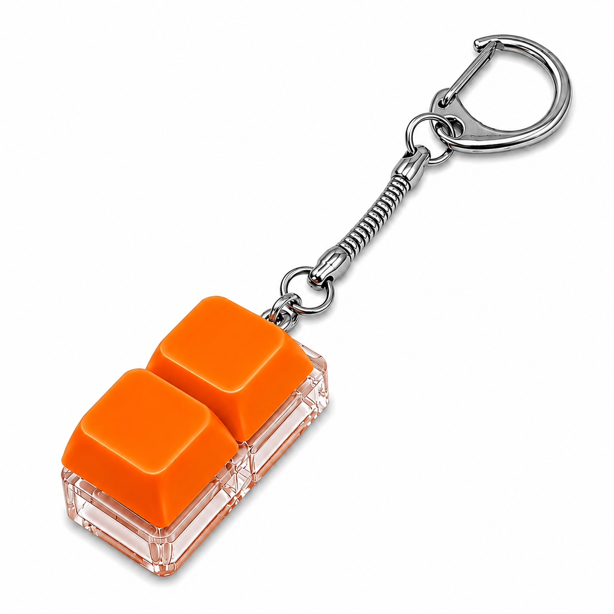 Custom Logo Keyboard Fidget Toy Key Chain with LED Light - Double