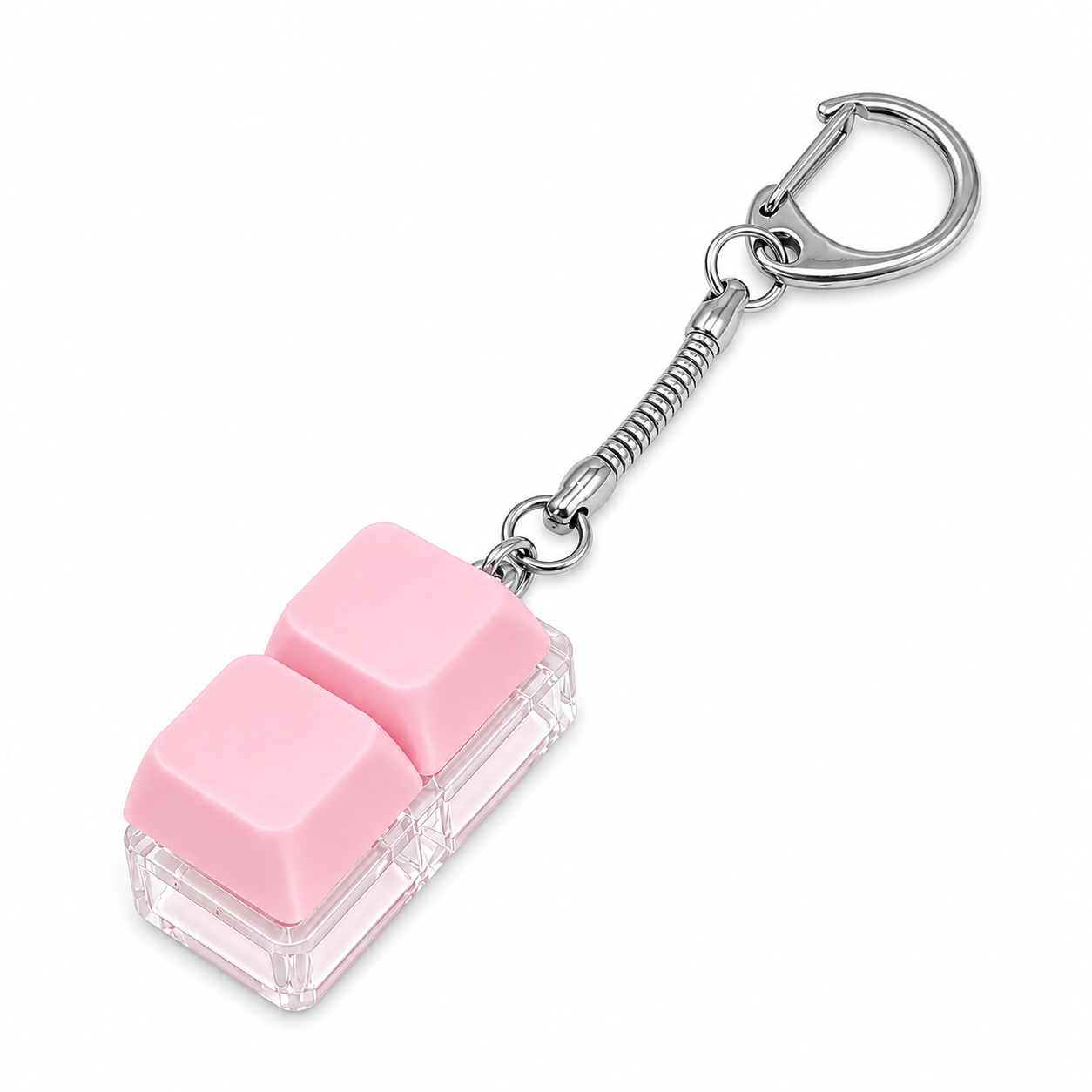 Custom Logo Keyboard Fidget Toy Key Chain with LED Light - Double