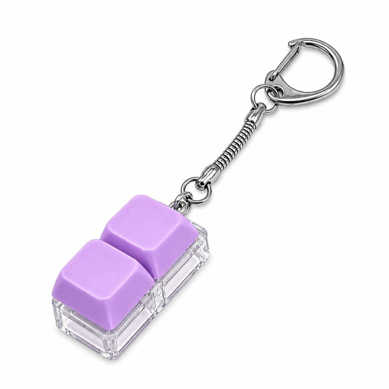 Custom Logo Keyboard Fidget Toy Key Chain with LED Light - Double