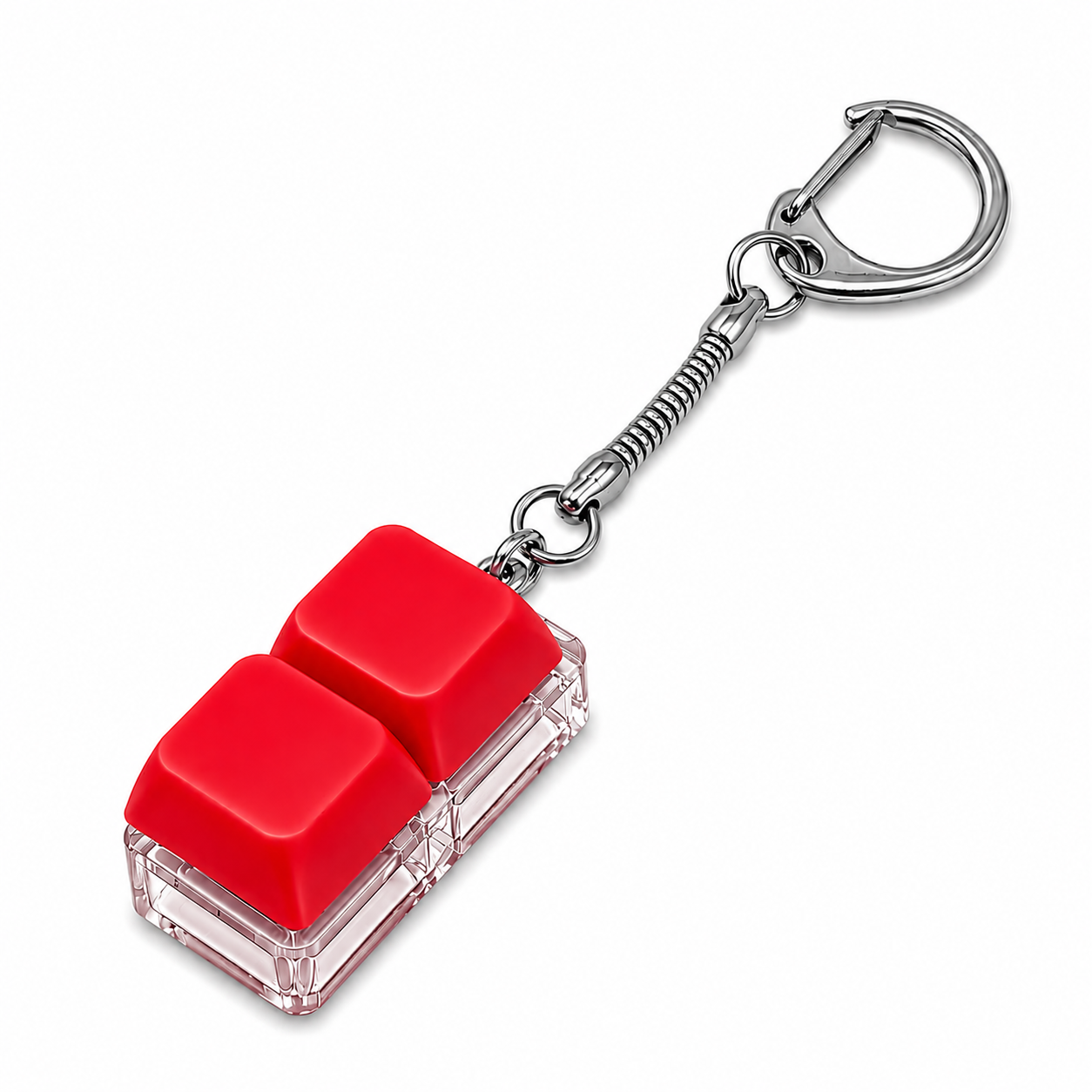 Custom Logo Keyboard Fidget Toy Key Chain with LED Light - Double
