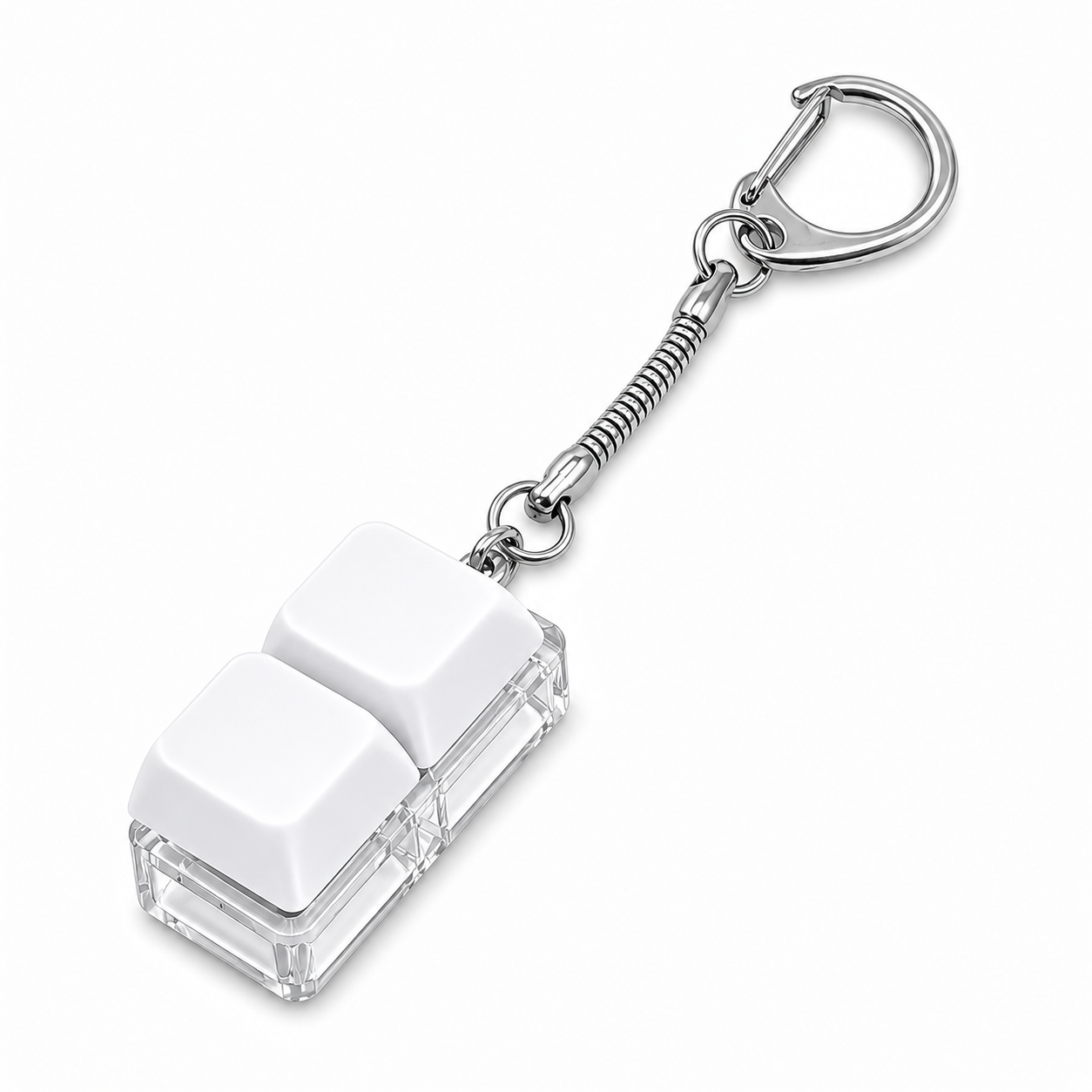 Custom Logo Keyboard Fidget Toy Key Chain with LED Light - Double