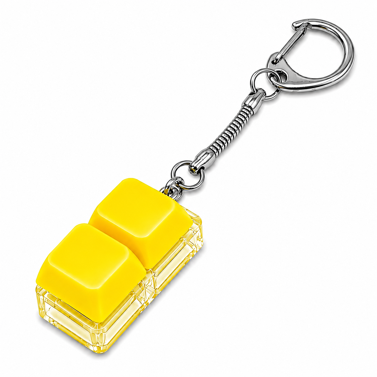 Custom Logo Keyboard Fidget Toy Key Chain with LED Light - Double