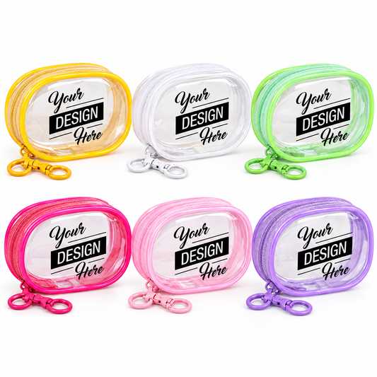 Custom Logo Clear PVC Zipper Pouch with Keychain