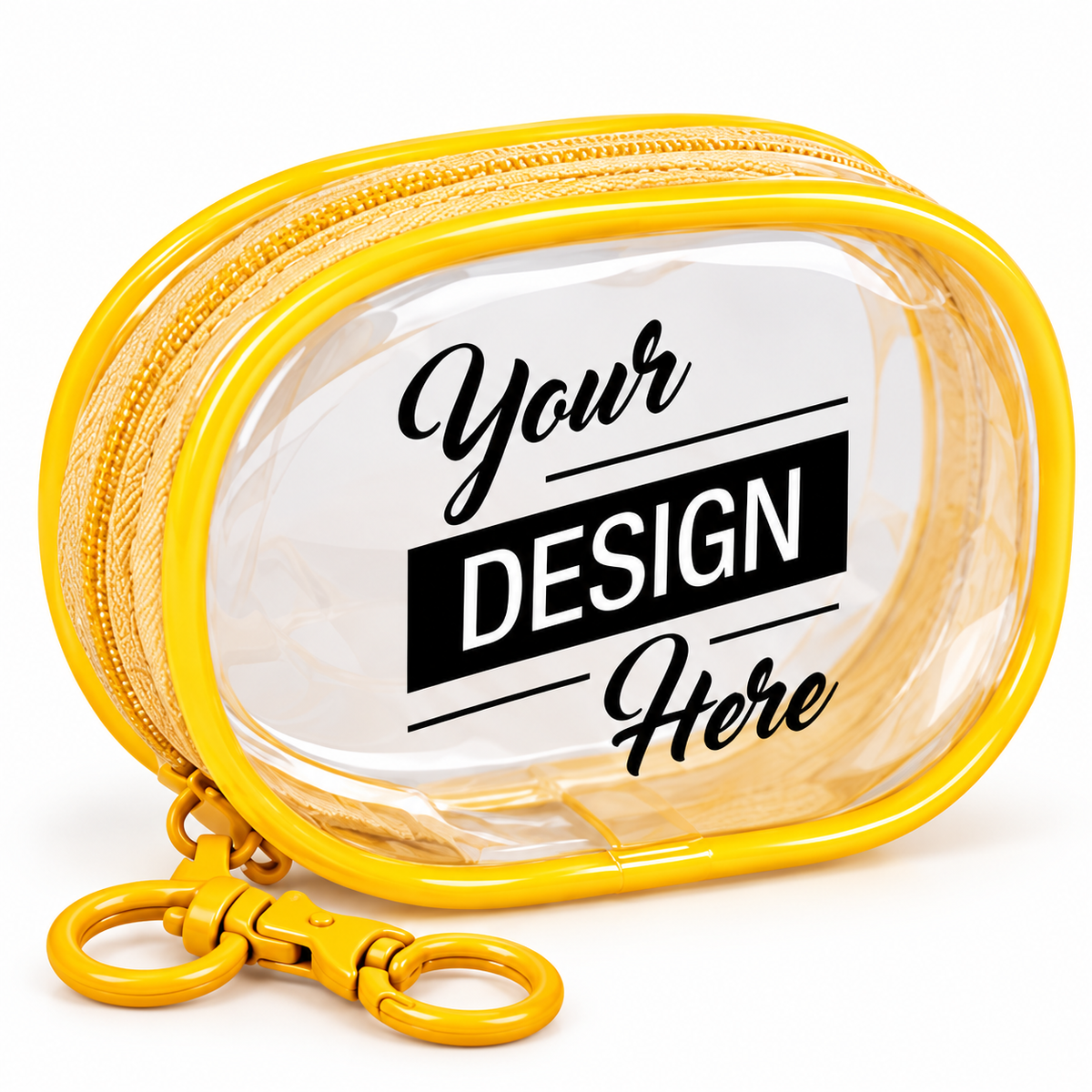 Custom Logo Clear PVC Zipper Pouch with Keychain