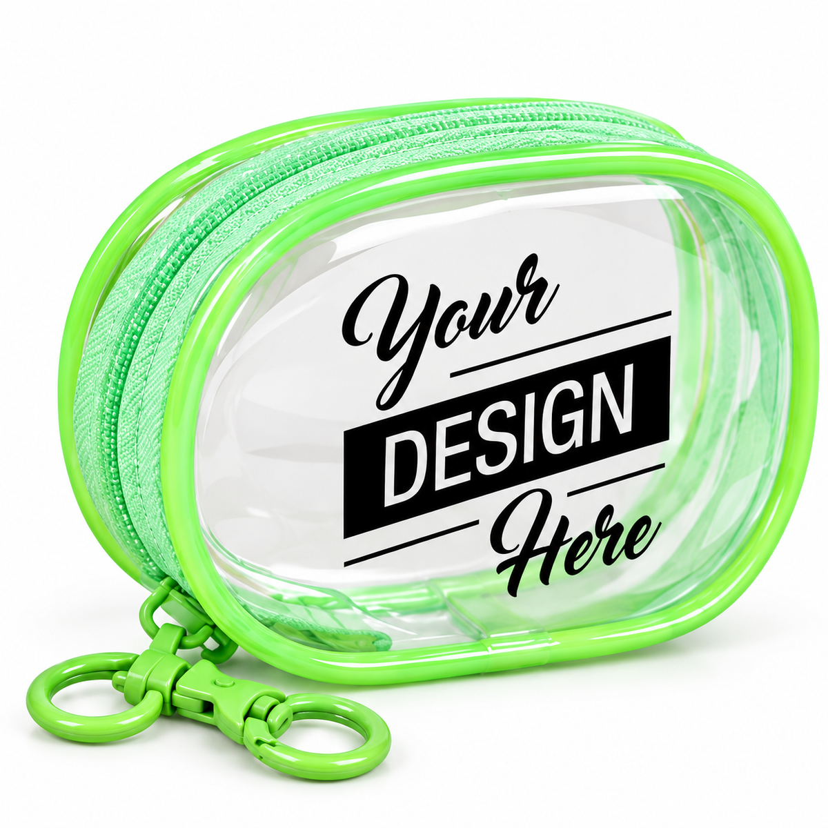 Custom Logo Clear PVC Zipper Pouch with Keychain