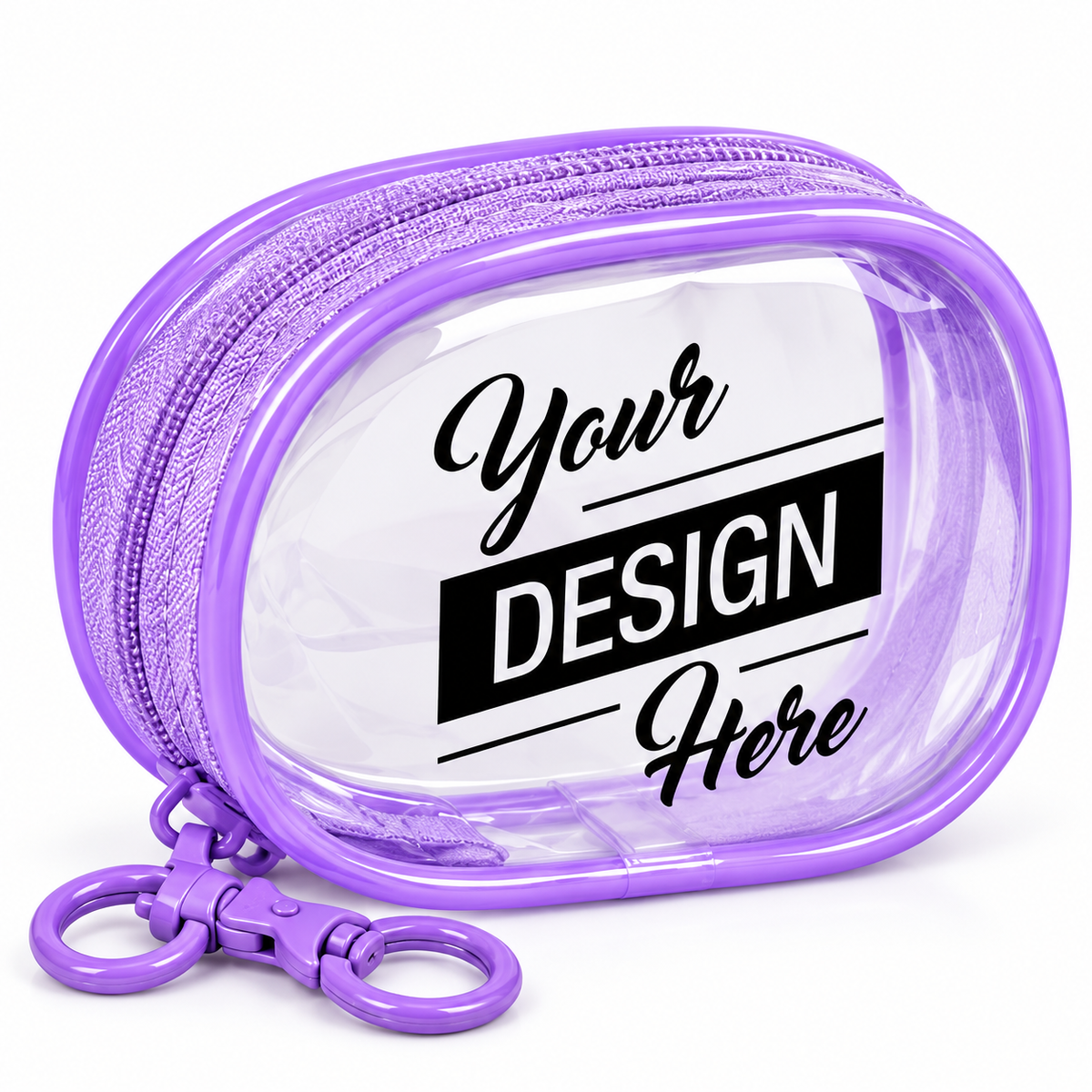 Custom Logo Clear PVC Zipper Pouch with Keychain