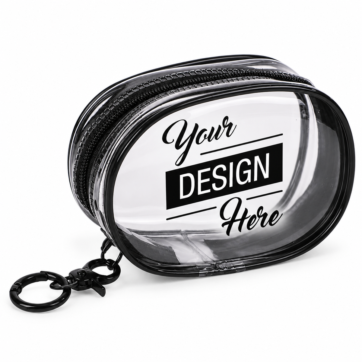 Custom Logo Clear PVC Zipper Pouch with Keychain