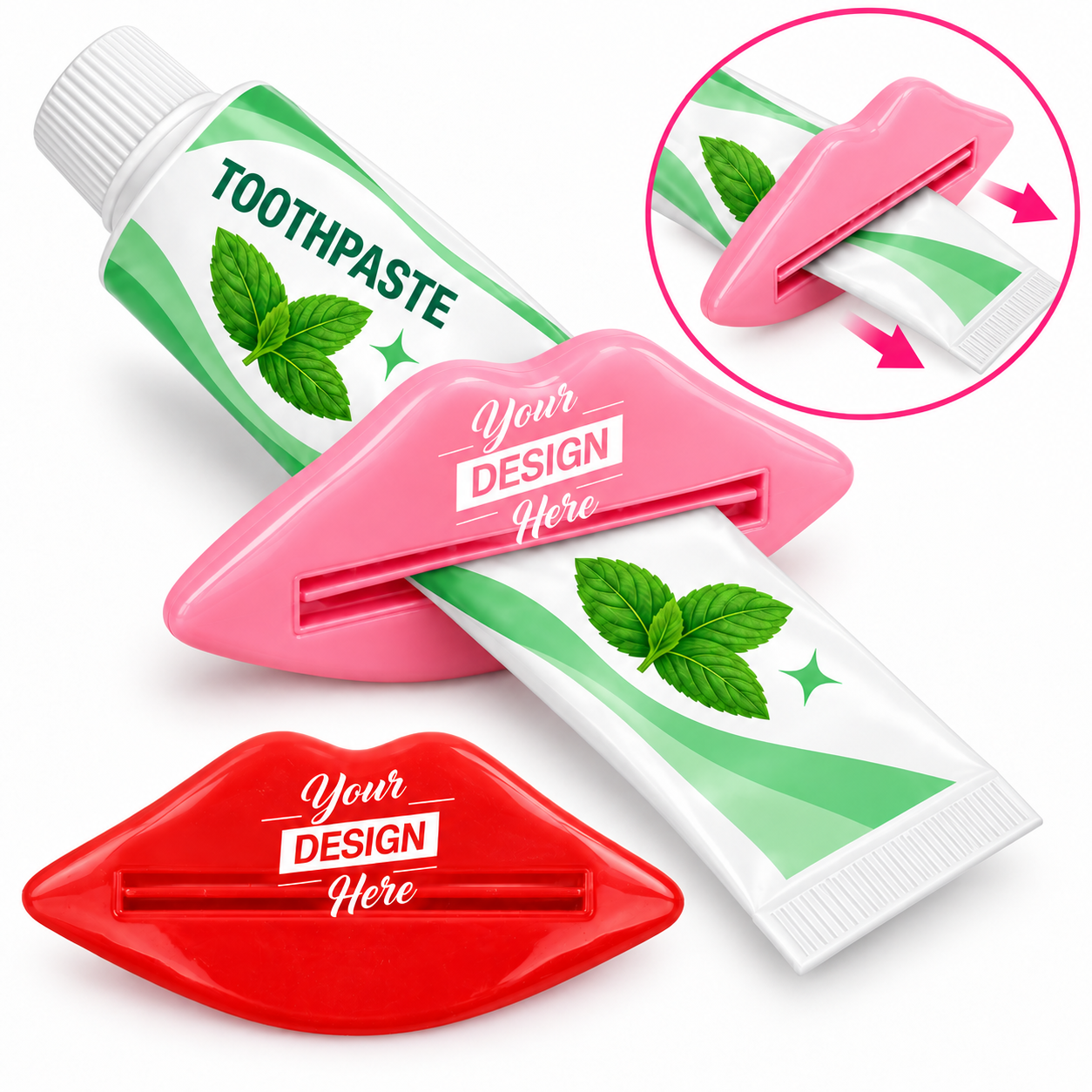 Custom Logo Lip-Shaped Toothpaste Tube Squeezer