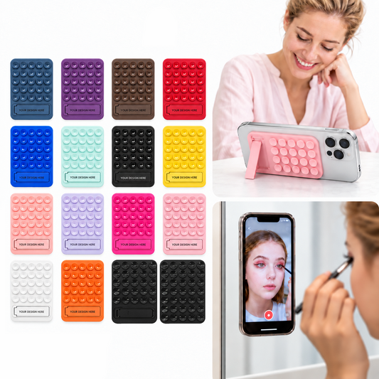 Custom Logo Silicone Suction Cup Phone Stand – Portable Folding Phone Holder