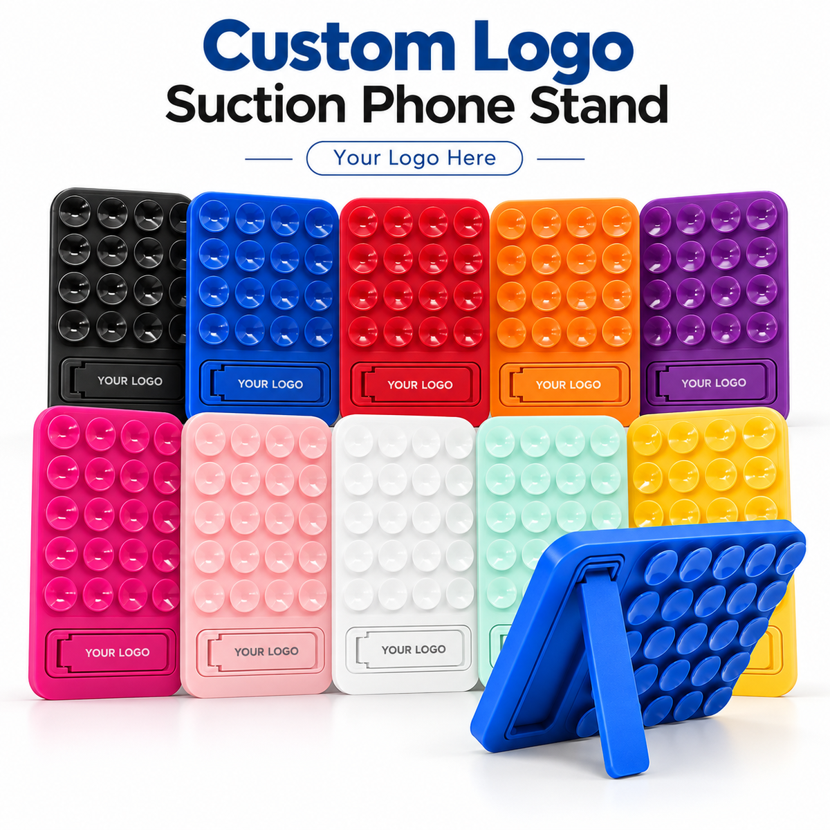 Custom Logo Silicone Suction Cup Phone Stand – Portable Folding Phone Holder