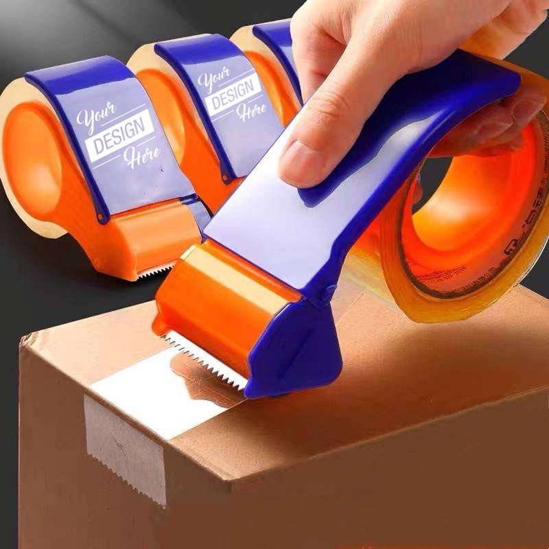 Custom Logo Portable Packing Tape Dispenser, Ergonomic Tape Gun, Shipping Moving Mailing Box Sealing Carton Packaging