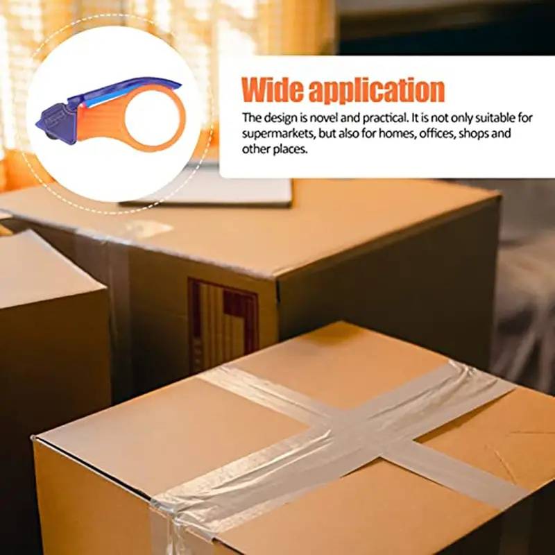 Custom Logo Portable Packing Tape Dispenser, Ergonomic Tape Gun, Shipping Moving Mailing Box Sealing Carton Packaging