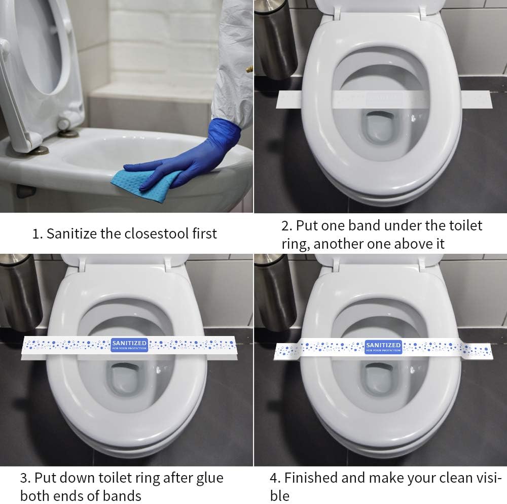 Custom Toilet Seat Bands Logo Printed Restroom Sanitized Bands For All Sizes