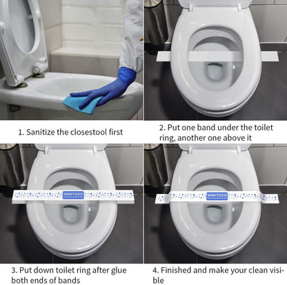 Custom Toilet Seat Bands Logo Printed Restroom Sanitized Bands For All Sizes