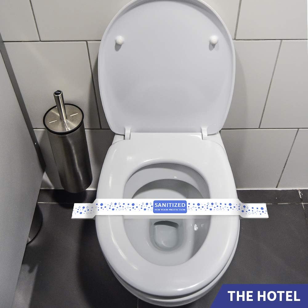 Custom Toilet Seat Bands Logo Printed Restroom Sanitized Bands For All Sizes