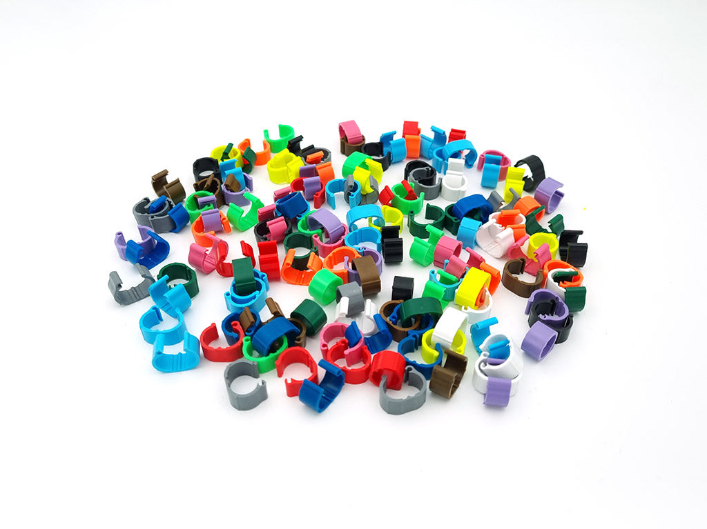 Wholesale Bulk Plastic Leg Bands, Blank Color Bands, Racing Bands, Hatching Bands - Open Rings