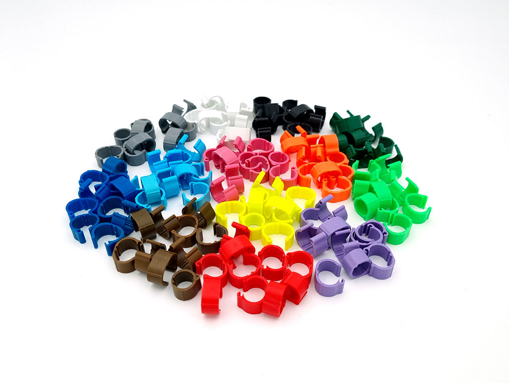 Wholesale Bulk Plastic Leg Bands, Blank Color Bands, Racing Bands, Hatching Bands - Open Rings