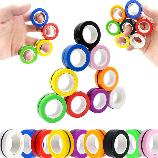 Bulk Cheap Magnetic Rings Fidget Toys, Wholesale Fidget Spinner Rings for Relief - All Colors