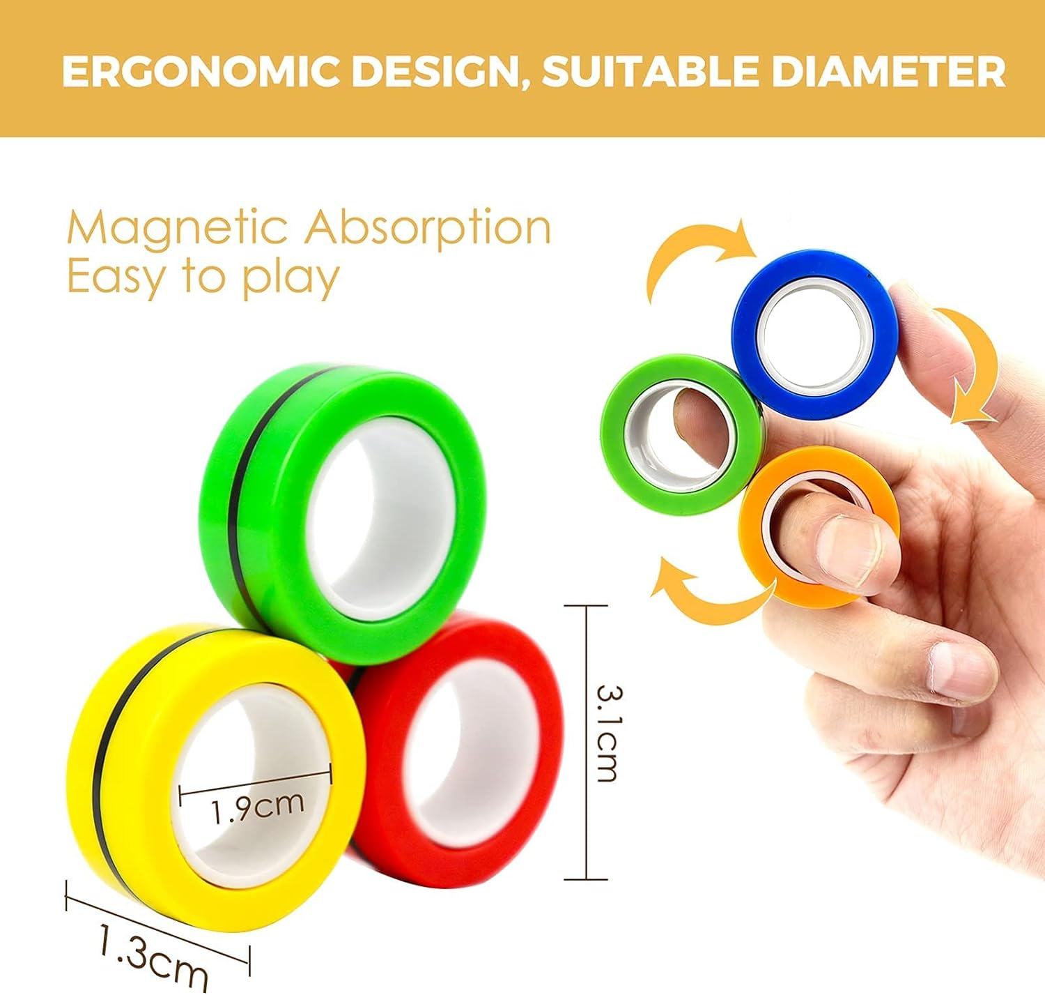 Wholesale Magnetic Fidget Rings | Bulk Fidget Magnetic Rings | Printed ...