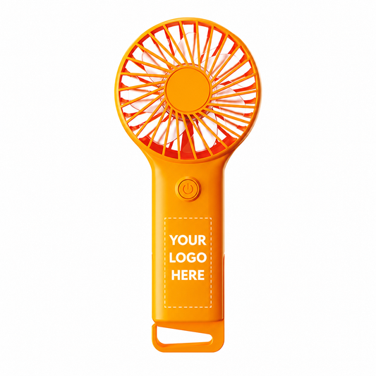 Custom Logo Rechargeable Handheld & Desktop Mini Fan with Built-in Stand