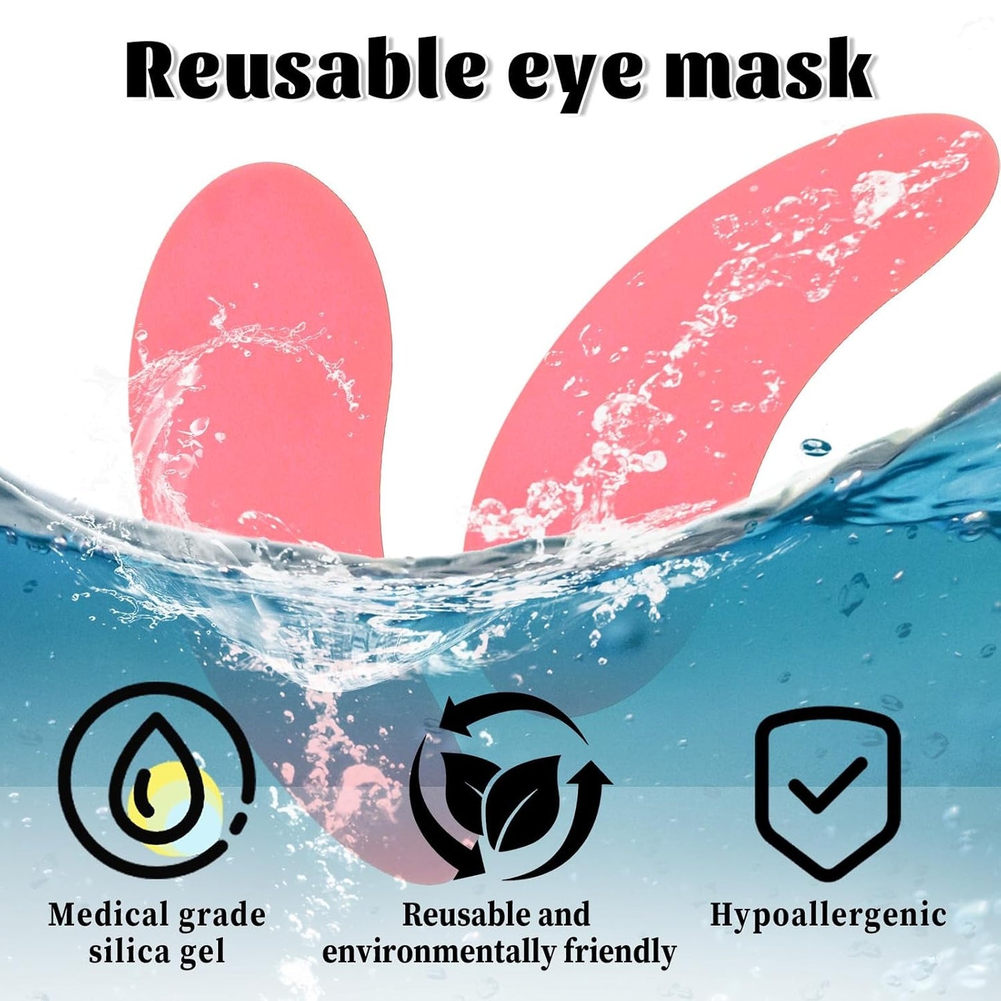 Custom Logo Reusable Silicone Eye Patches, Personalized Under Eye Patches