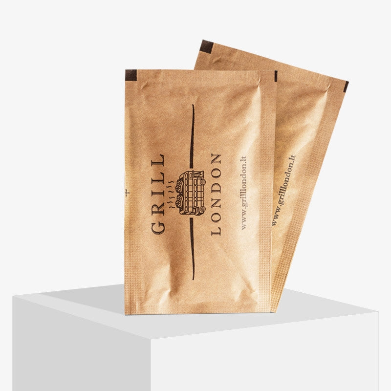 Custom Logo Kraft Wet Wipes, Promotional Kraft Wipes, Printed Freshener Towels For Restaurants, Cafes, Travel etc.
