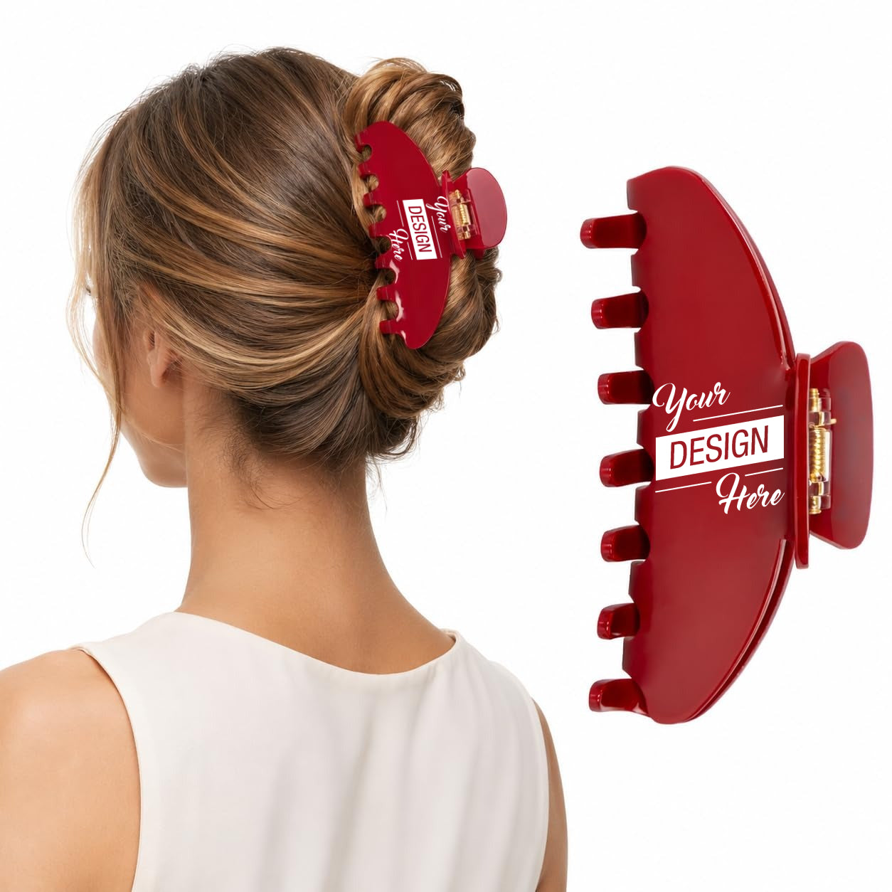 Custom Logo Hair Claw Clips, Printed Large 4-Inch Hair Claw Clip
