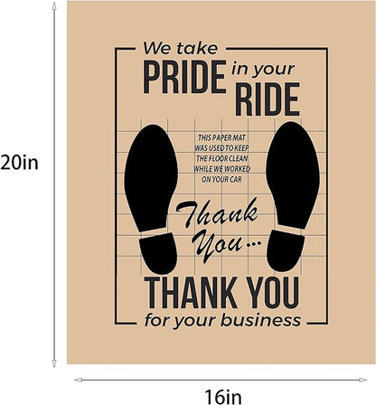 Custom Paper Car Floor Mats Promotional Full Printed Paper Auto Mats