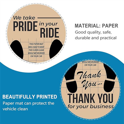 Custom Paper Car Floor Mats Promotional Full Printed Paper Auto Mats