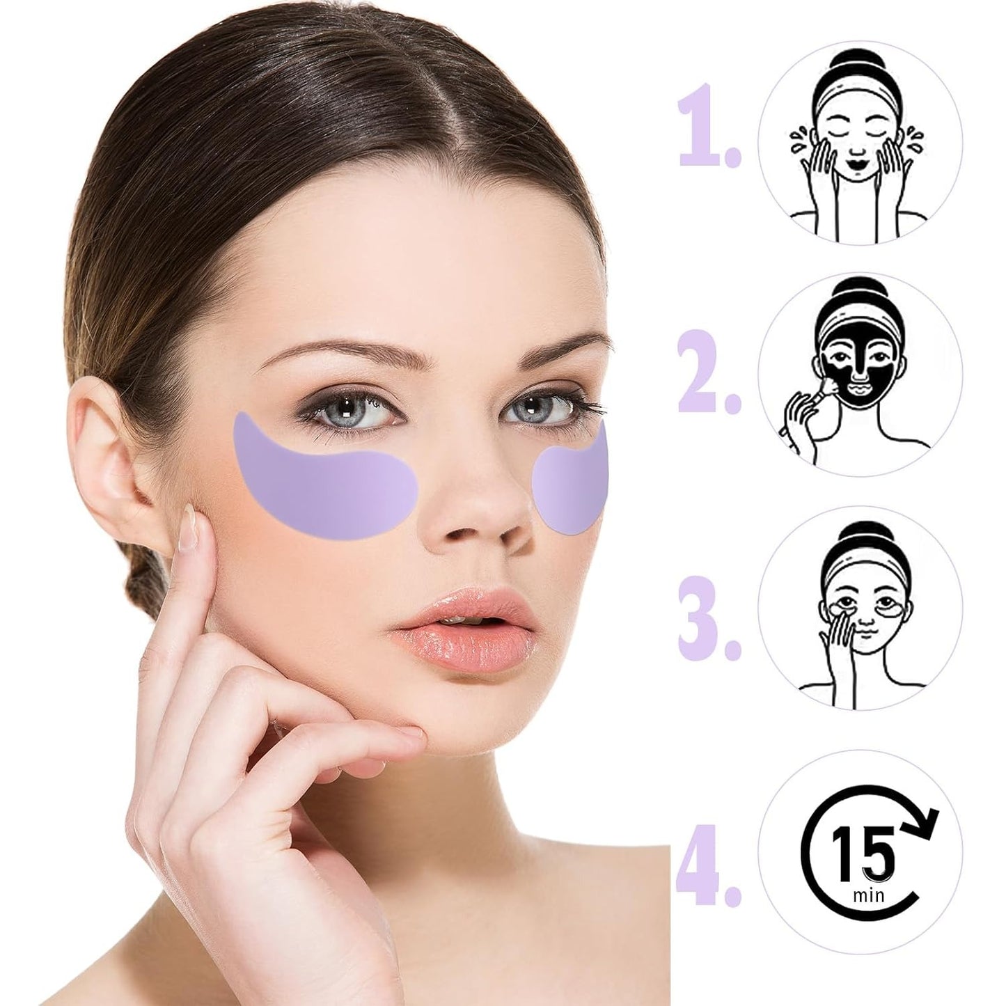 Custom Logo Reusable Silicone Eye Patches, Personalized Under Eye Patches