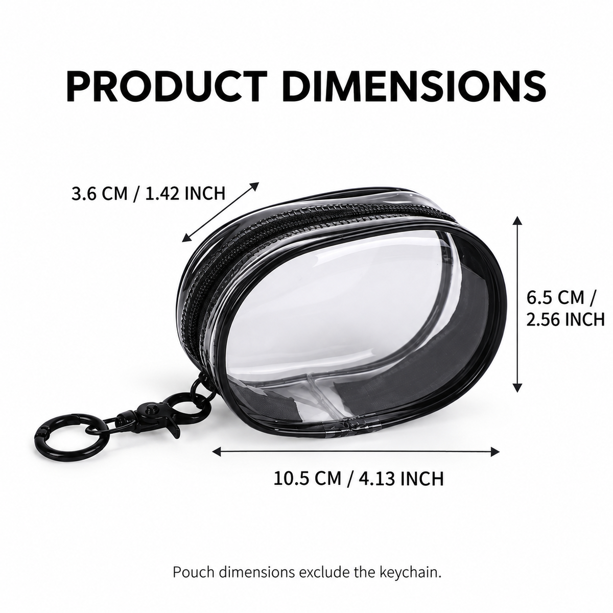 Custom Logo Clear PVC Zipper Pouch with Keychain