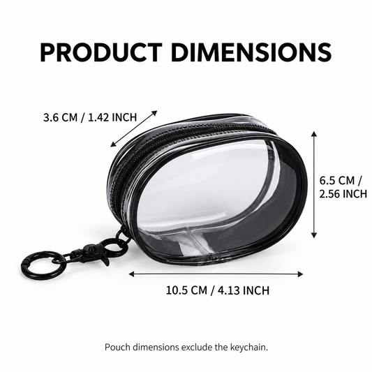 Custom Logo Clear PVC Zipper Pouch with Keychain
