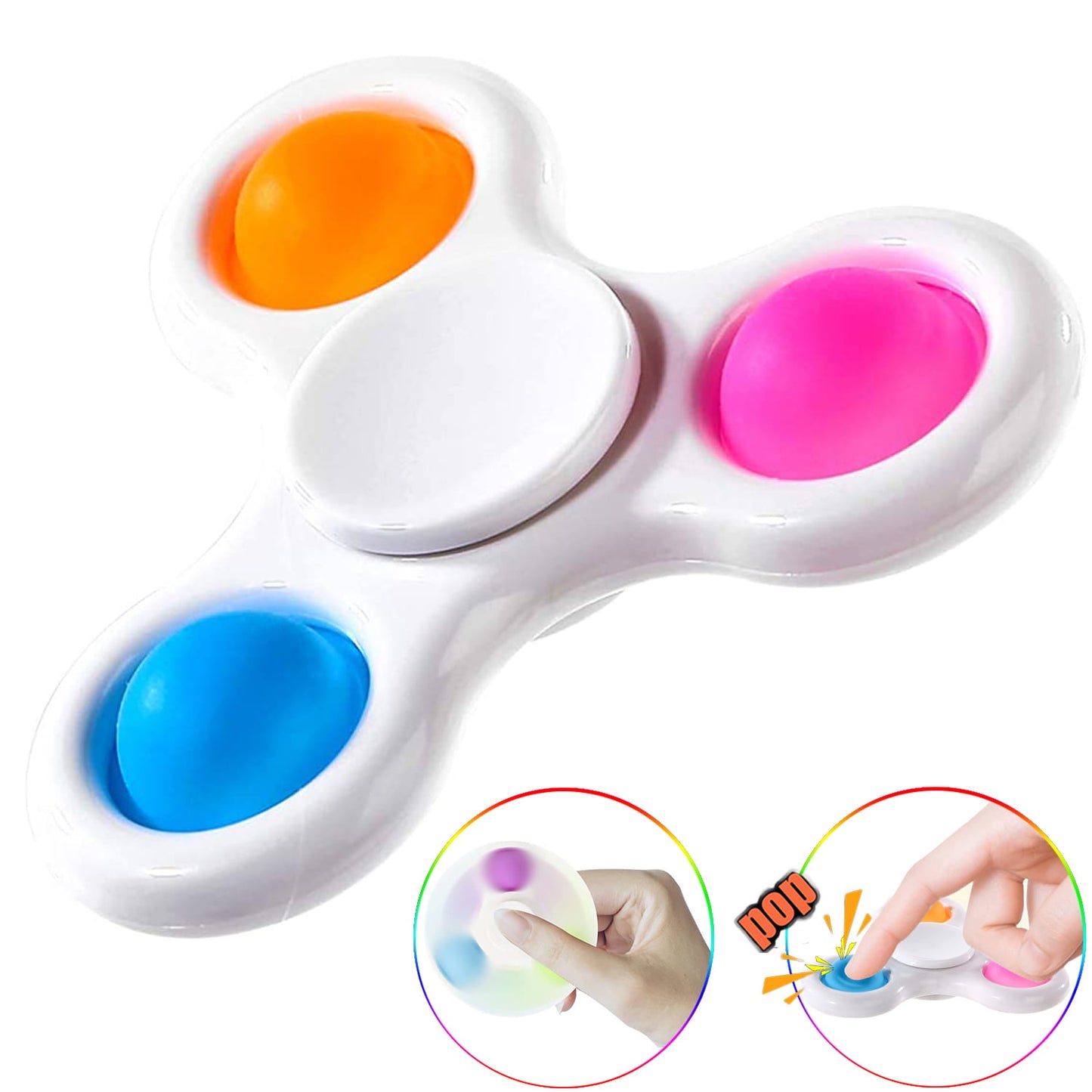 Logo Pop Fidget Spinners, Printed Pop It Fidget Spinner Classic Style With Your Logo - HOT!