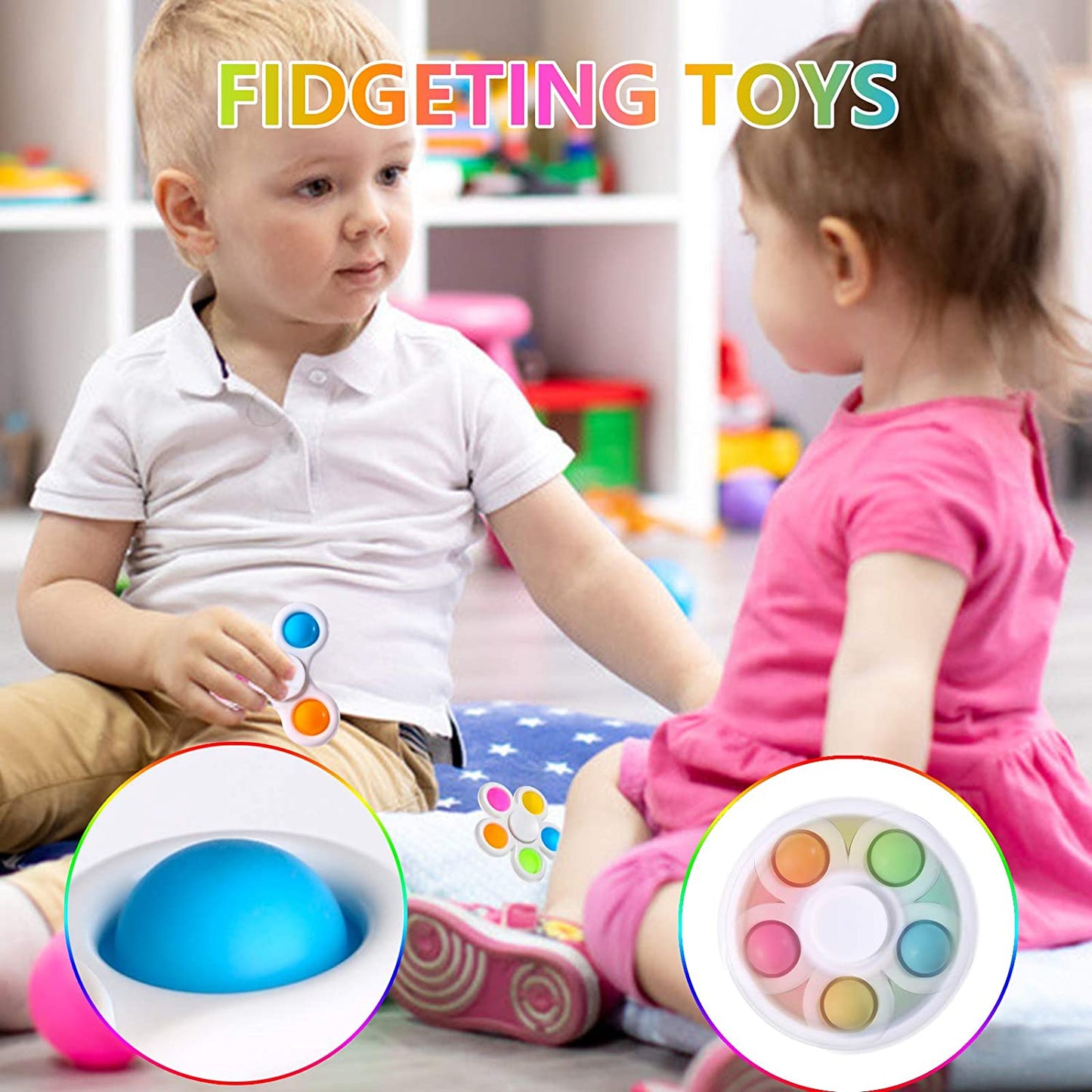 Logo Pop Fidget Spinners, Printed Pop It Fidget Spinner Classic Style With Your Logo - HOT!