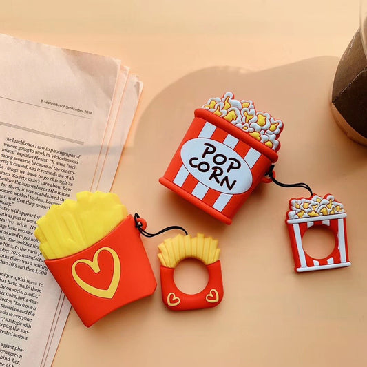 Bulk Pop Corn AirPods Silicone Case Cover Protective for Apple Airpod Charging Case