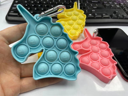 Wholesale Unicorn Key Chain Pop It Fidget Bubble Toy For Kids Adults