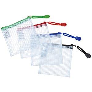 Custom Logo Promotional PolyWeave Zippered Pouch - 4" x 4"
