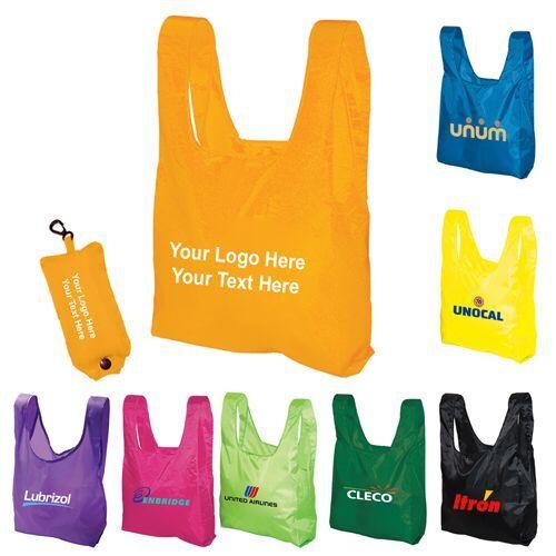 Promotional Custom Logo Folding Tote Bags In a Pouch