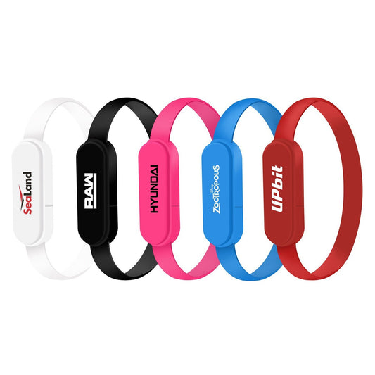Promotional Custom Logo 2-in-1 Connector Charging Cable Bracelet