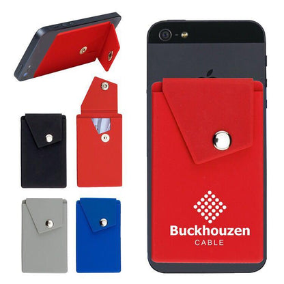 Promotional Custom Logo Adhesive Cell Phone Wallets With Botton