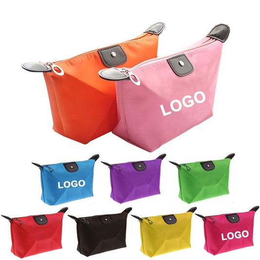Custom Logo Promotional Nylon Waterproof Toiletry Pouch Travel Bag