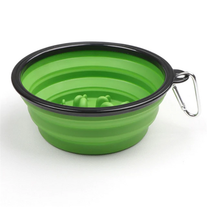 Promotional Custom Logo Collapsible Slow Feeding Pet Folding Silicone Bowl
