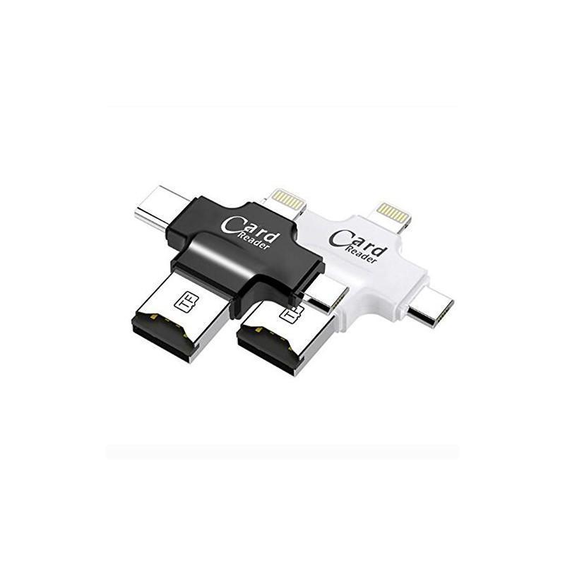 Bulk Card Readers 4 in 1 Type C, Micro USB, Micro SD,TF flash memory USB 3.0 stick, Mini Lightning connector