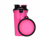 Promotional Custom Logo 2 In 1 Pet Travel Water And Food Bottle With Foldable Pet Bowl
