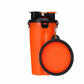Promotional Custom Logo 2 In 1 Pet Travel Water And Food Bottle With Foldable Pet Bowl