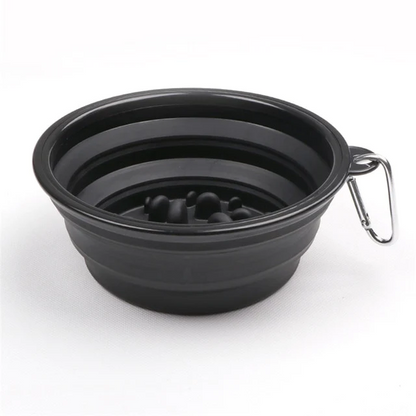 Promotional Custom Logo Collapsible Slow Feeding Pet Folding Silicone Bowl