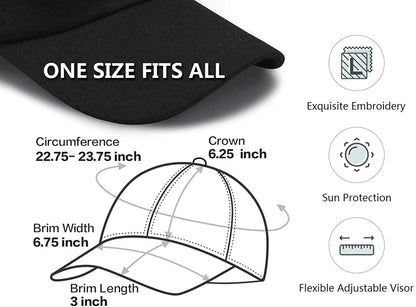 Custom logo Baseball Caps, Promotional Baseball Hats For Men and Women - One Size Fits All