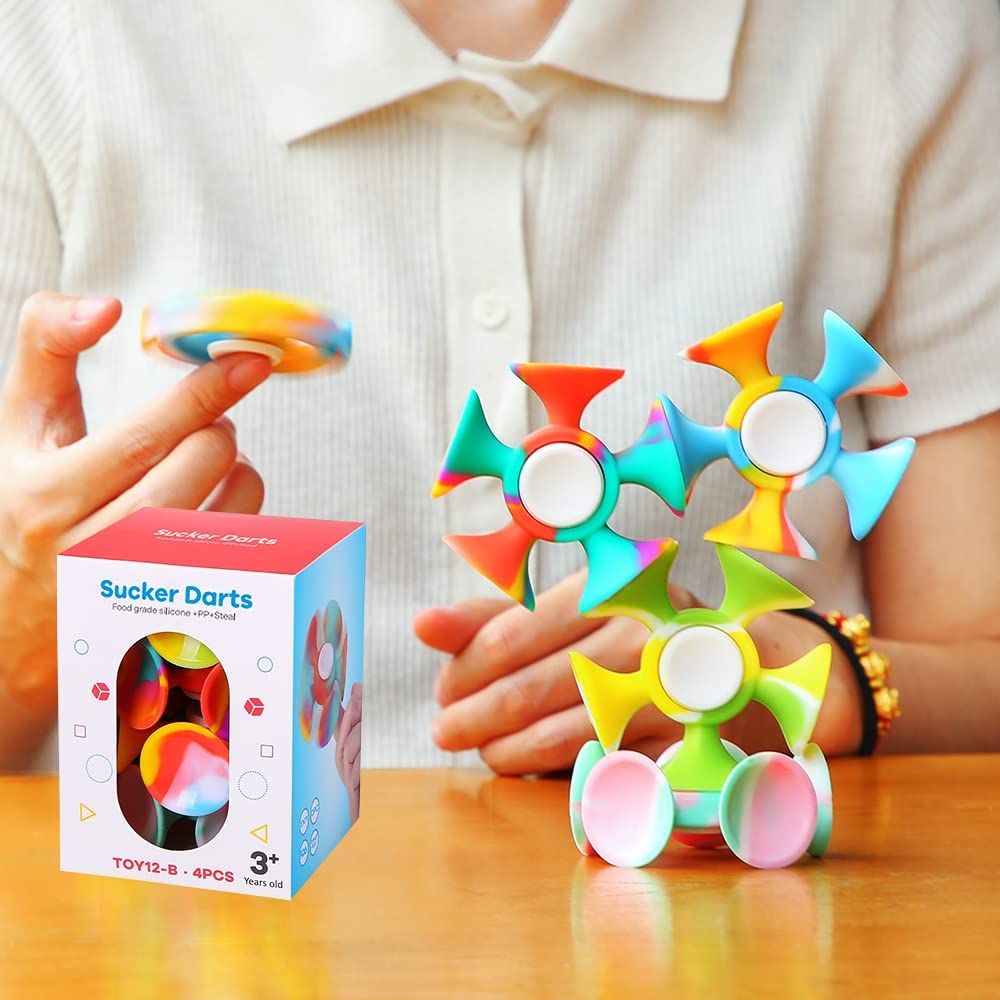 Wholesale Suction Darts With Fidget Spinner Feature, Fidget Sucker Spinner Toy Indoor Outdoor